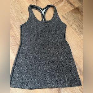 Vintage Lululemon black and white patterned Racer Back Tank Top, size 6